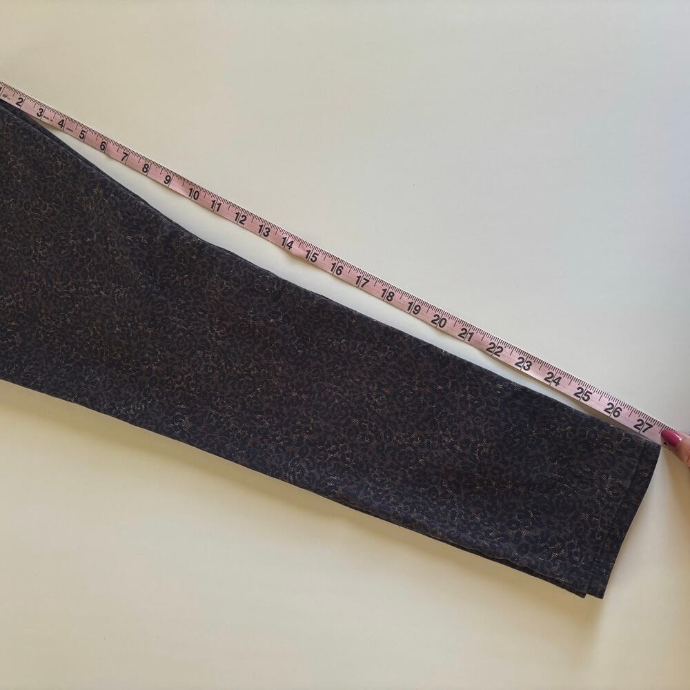 Democracy "Ab" Solution Skinny Stretch Denim Jeans Black Leopard Print Womens 10 - Picture 9 of 9